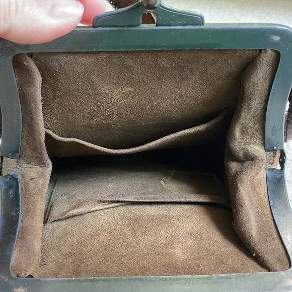 Vintage Hand Tooled Leather Metal Purse Early 1900s Antique - Picture 7 of 13